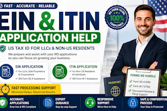 ein, itin application help US tax id for llc, non US residents