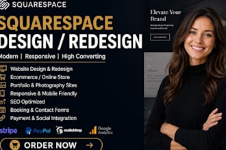 design redesign squarespace website, online store portfolio, photography website
