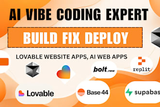 build fix lovable ai web app, replit, base44, bolt new, supabase  n8n expert