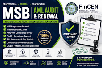 perform your msb independent aml audit and fincen registration renewal