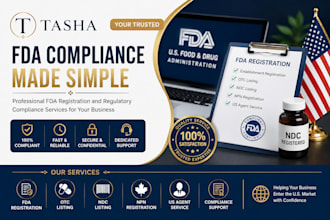 do fda registration, ndc listing and US agent service