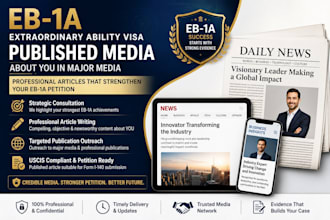 write and publish news article for eb1 media coverage