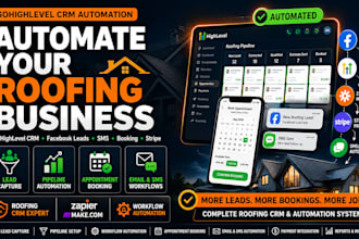 build gohighlevel facebook lead ads godaddy zapier stripe roofing crm automation