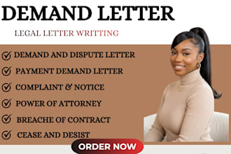 write professional demand letter and legal notice for debt recovery and dispute