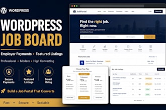 build wordpress job board website  employer payments features listing website