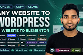 convert hostinger ai, replit, durable, lovable, wix to wordpress elementor
