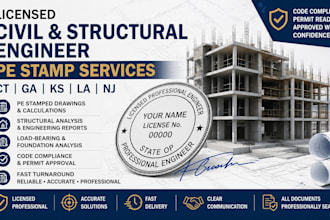 civil and structural engineer stamp connecticut georgia kansas louisiana nj