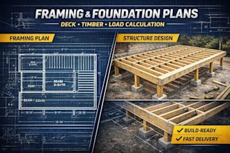 draw foundation framing plan deck drawing timber structure load calc plot plan