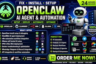fix install openclaw setup open claw ai agent clawdbot n8n automation ollama vps