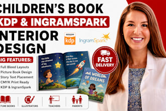 format and design your childrens book interior for KDP and ingramspark