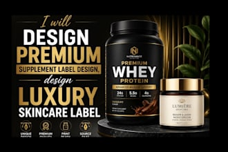 design premium supplement label design, design luxury skincare label design