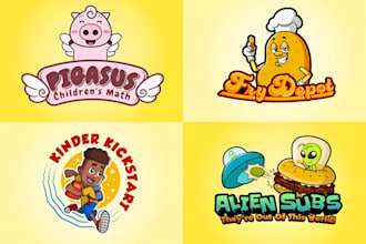 do a unique cartoon mascot logo