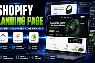 build shopify landing page pagefly landing page gempages and one product store