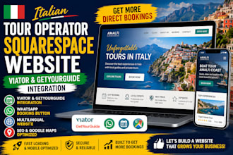 build italian tour operator squarespace website viator booking integrate airbnb