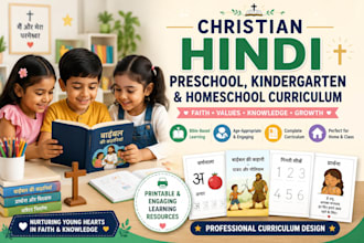design christian hindi preschool kindergarten  and homeschool curriculum
