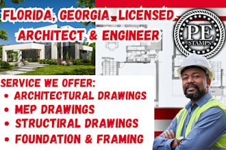 florida licensed architect,georgia civil and structural engineer for city permit