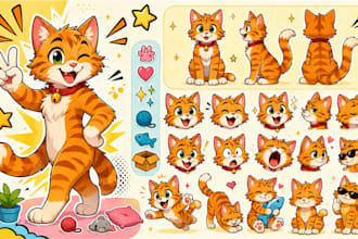 create cartoon sticker, unique sticker pack, digital chibi character pack