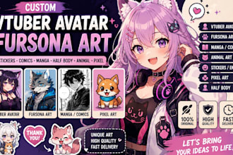 vtuber avatar drawing stickers fursona art comics manga half body animal pixel
