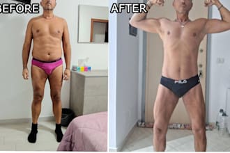 create a custom workout and diet plan for gym or home training