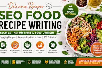 write keto vegan and healthy SEO recipe articles