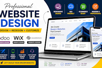 design and redesign odoo website design, wix website, squarespace website