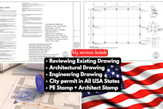 draw and stamp architectural drawing structural engineering drawing city permit