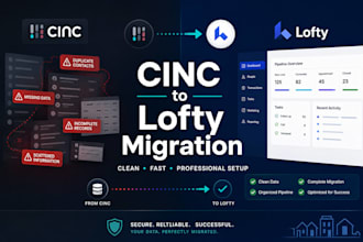cinc to lofty CRM migration expert, clean and fast setup, real estate CRM expert