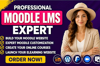 build moodle elearning lms website create online course and moodle customization