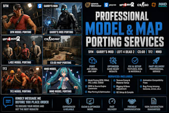 port garry mod, sfm model, left 4 dead 2, csgo map, mmd model, tf2, fivem