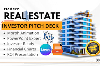 design real estate powerpoint, canva slides investor pitch deck, morph transiton