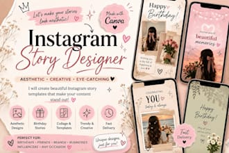 create aesthetic instagram story templates and birthday story edits