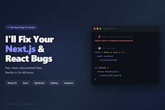 fix bugs in your nextjs, react or nodejs application