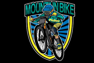 make awesome bike race wine mountain bike mascot logo design