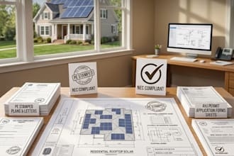 residential solar permit plan set roof layout single line diagram ahj approval