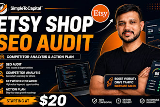 do an etsy shop SEO audit and competitor analysis with an actionable grow