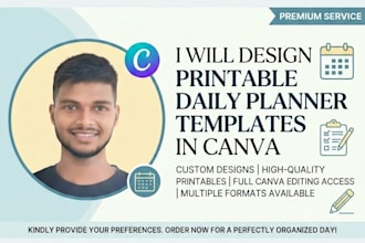 design printable daily planner templates in canva