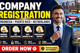 register company in indonesia, puerto rico, netherlands with nominee director