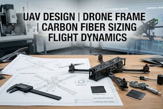 uav design drone frame carbon fiber sizing flight dynamics engineering