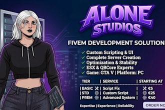 develop custom fivem scripts and servers for your gta rp server