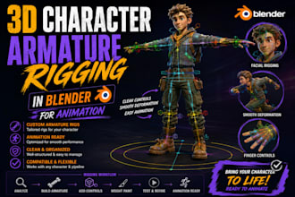 do 3d character armature rigging in blender for animation