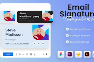 design clickable HTML email signature business card stationery outlook gmail psd