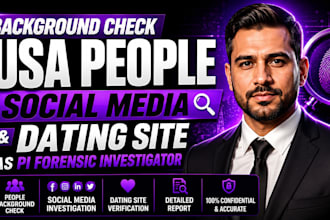 background check USA people social media,dating site as pi forensic investigator