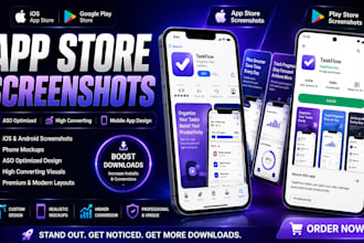 design app store screenshots for app store and play store