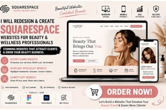 redesign create esthetician website skincare specialist website hairstylist site