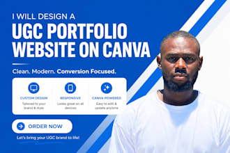 create premium ugc portfolio website on canva website