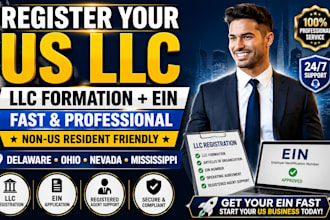 llc registration, llc formation in delaware, ohio, nevada, mississippi get ein