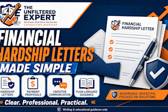 write a financial hardship letter for creditors or lenders