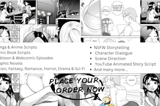 write comic script book webtoon webcomic graphic novel manga nsfw video script