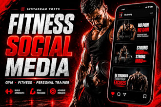 design premium fitness social media posts