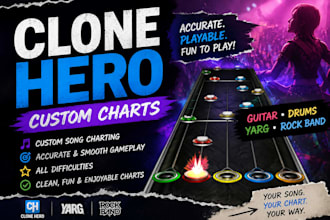 create accurate custom clone hero charts for your songs rock band custom charts